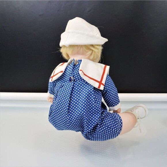 Vintage Porcelain Doll Child With Sailors Clothing - Picture 5 of 8